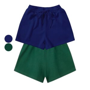 Kit 2 Short Bermuda Infantil Menina Azul-Marinho e Verde Militar | ZAU