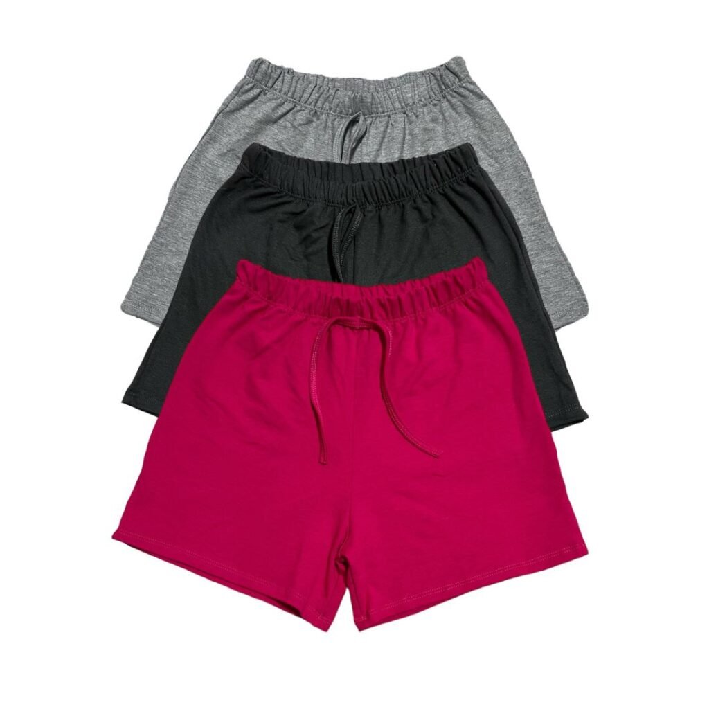 Kit 3 Shorts Bermudas Feminino Infantil Juvenil
