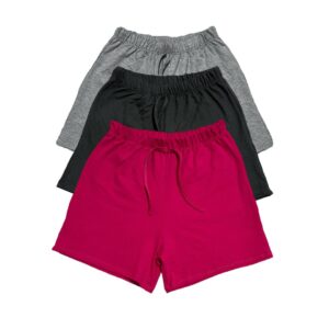 Kit 3 Shorts Bermudas Feminino Infantil Juvenil