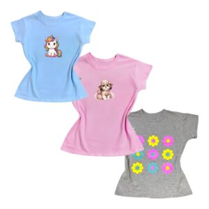 Kit 3 Camisetas Para Menina Babylook Infantil 100% Algodão