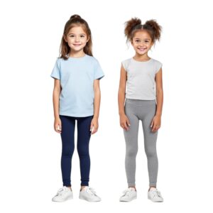 Kit 2 Calça Legging Infantil Menina Lisa 4-16 Cotton Algodão