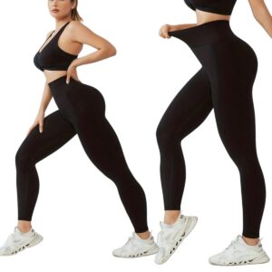 Kit 2 Calça Legging Feminina Básica Preta Lisa Cintura Alta